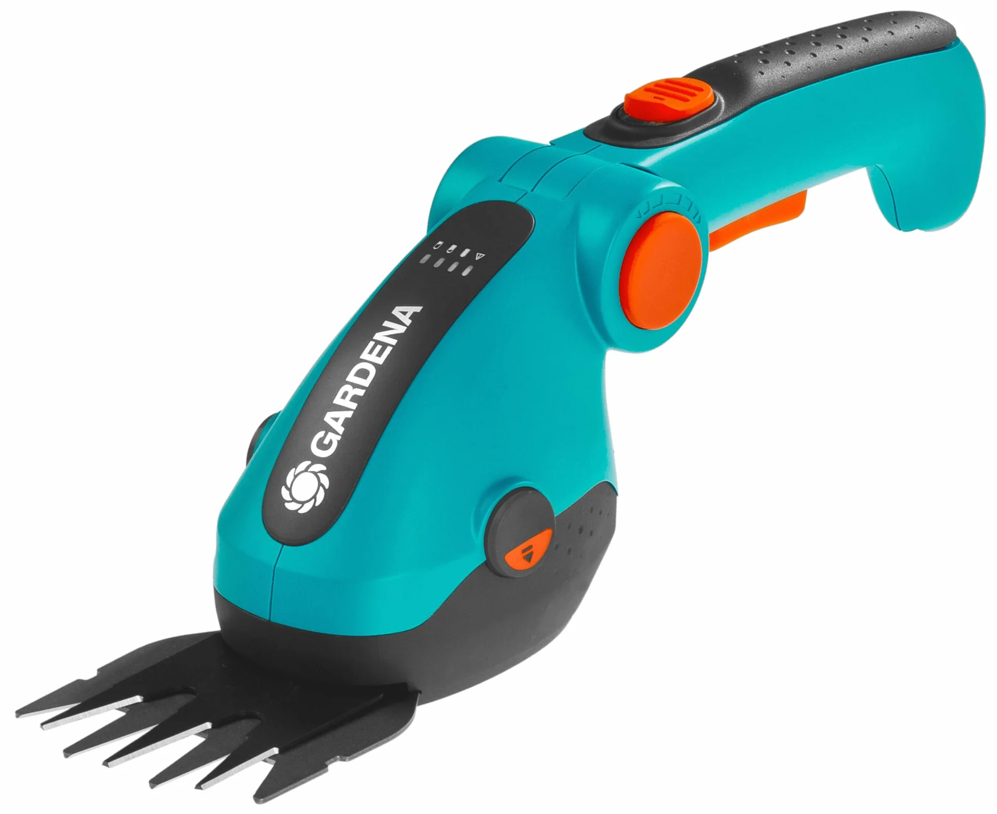 Gardena Forbici a batteria per erba ComfortCut Li: forbici per prato con larghezza di taglio di 8 cm, impugnatura comoda inclinabile con indicatore a LED, cambio lama senza utensili (9887-20)