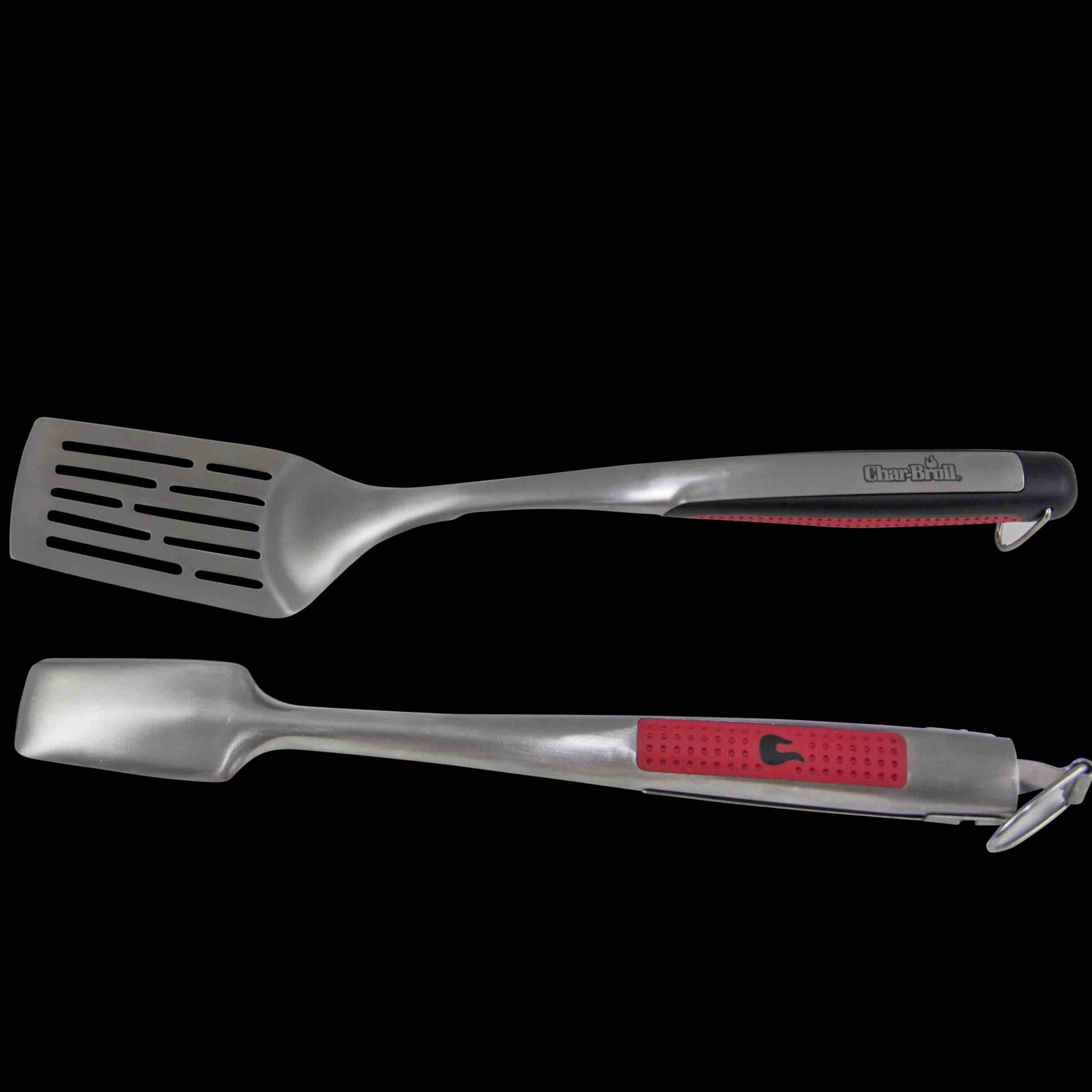 Char-Broil 140 543 - Set Utensili 2 Pezzi, con Impugnatura Confortevole, Acciaio Inox