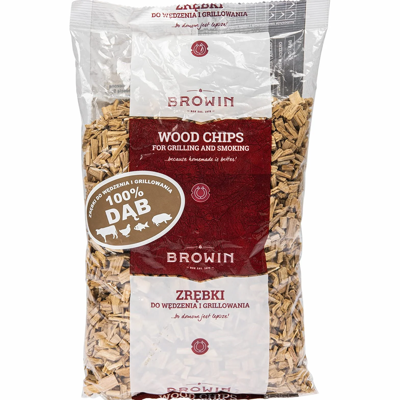 Browin 780820 Trucioli di Legno per affumicare e Grigliare - Il Set: Quercia - 600 g, ciliegio - 450 g, melo - 450 g