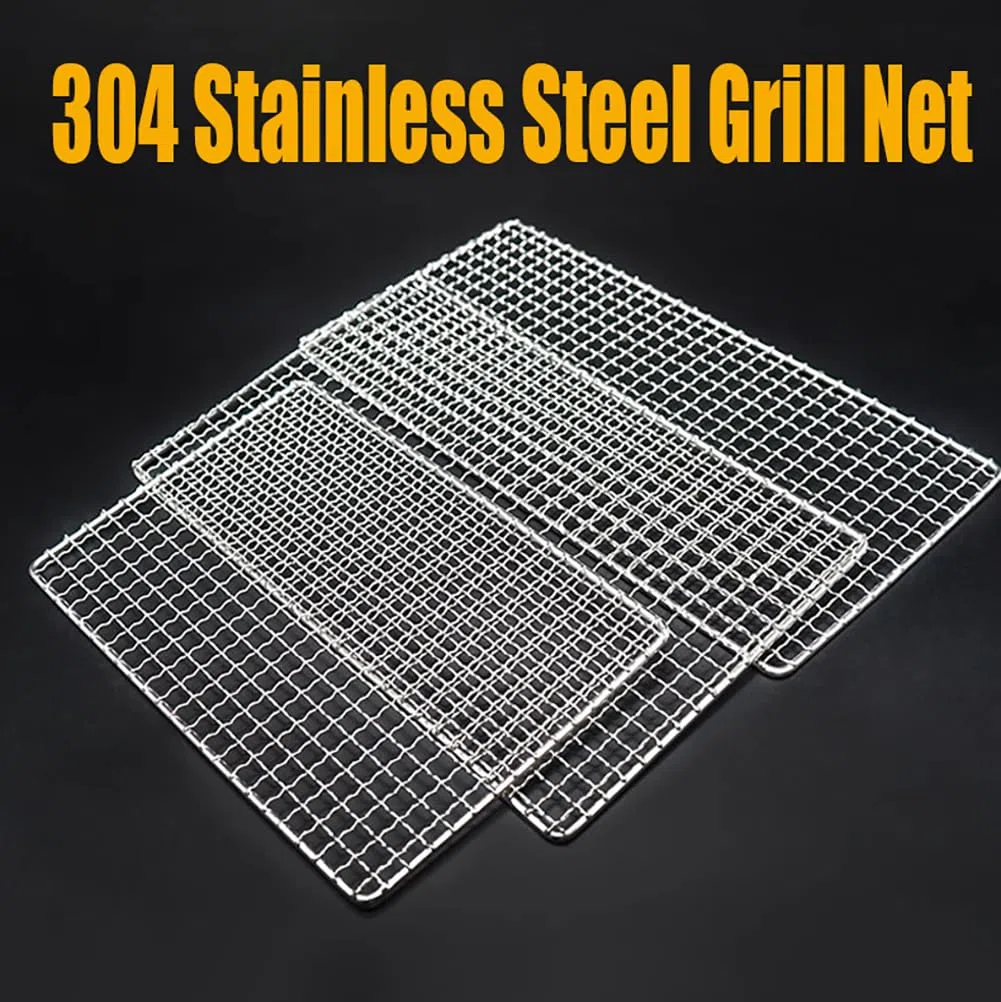 Griglia per barbecue oversize in acciaio inox, 60 x 40 cm, resistente, multiuso, per cucinare all'aperto, campeggio, costolette, manzo, pollo e verdure