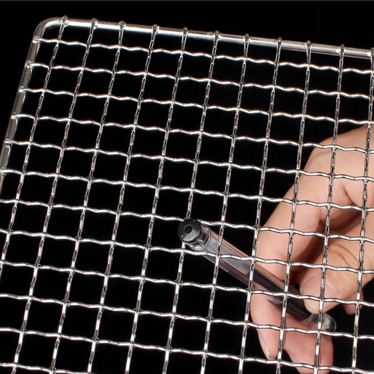 Griglia per barbecue in acciaio inossidabile 304, 30 x 25 cm, griglia a rete per grigliare e cucinare all'aperto, ideale per appassionati di barbecue e maestri della griglia, durevole e facile da