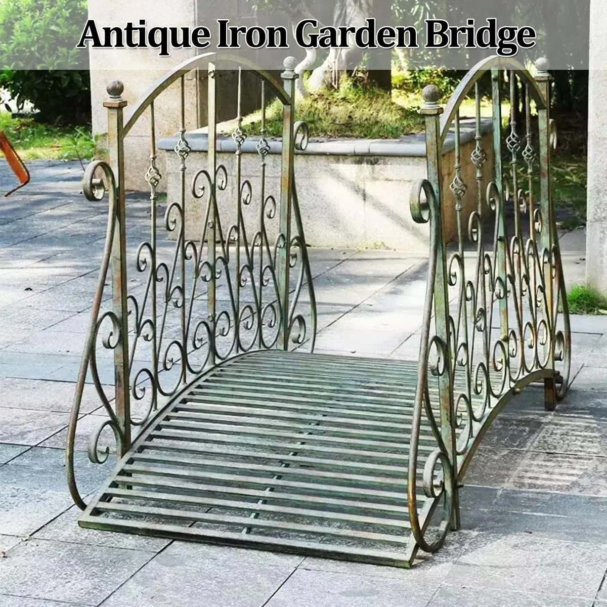 Ponte ad arco in metallo per giardino, ideale per esterni e paesaggi | Ponte ad arco decorativo per giardino, prato e vialetto, facile da montare