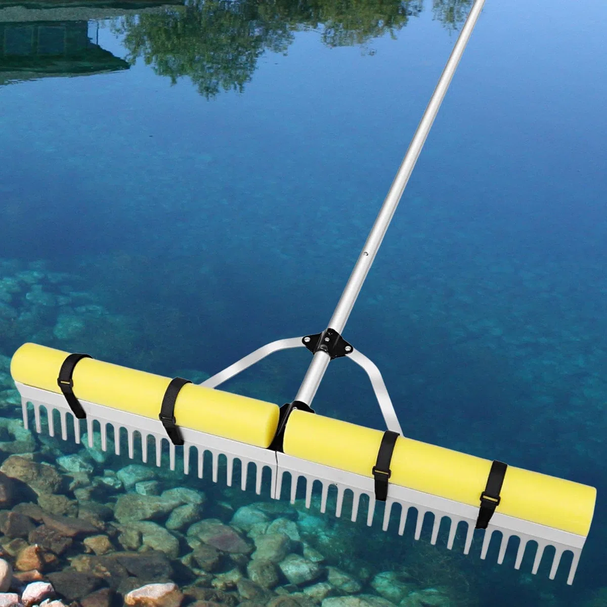 Rastrello per Stagno Resistente Rastrello per la Pulizia delle Alghe | Attrezzatura per Rimozione Alghe Stagno, Strumento Galleggiante per Giardini e Spiagge