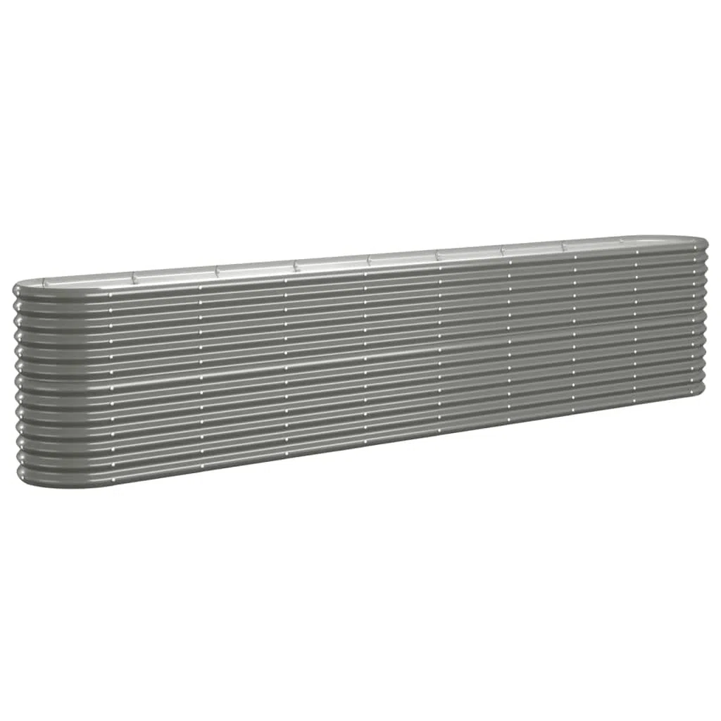 vidaXL Letto Giardino Acciaio Zincato 332x40x68 cm Grigio