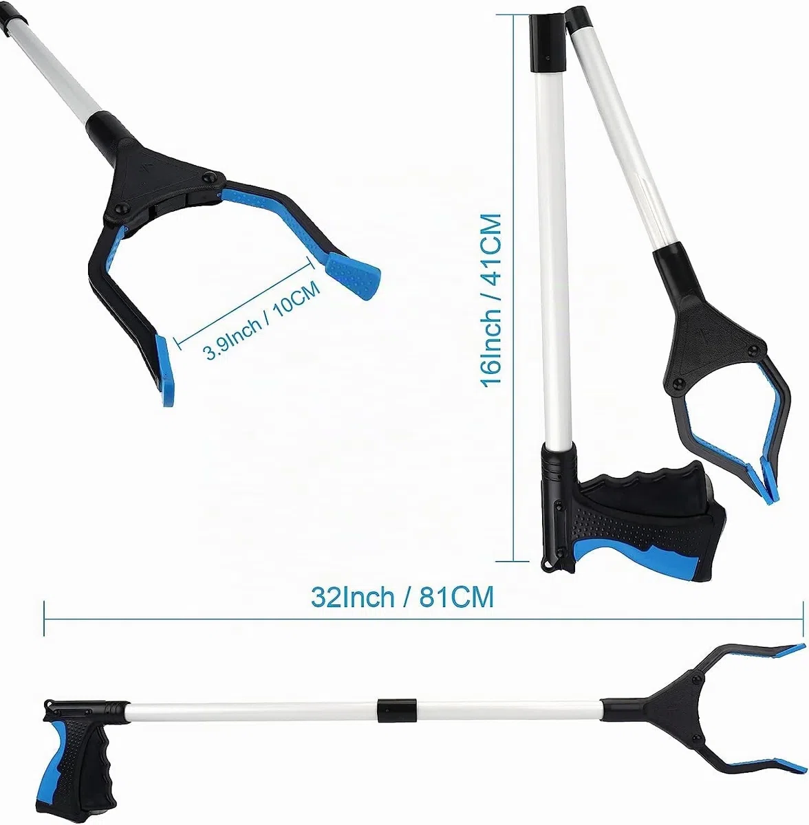 Pinza Telescopica 2 Pinze,83cm Pinza telescopica Prendi Oggetti,Pinza Raccogli Oggetti,Pinza Raccogli Rifiuti,Pinza per Raccogliere Oggetti Terra,Pinza Magnetica Pieghevole