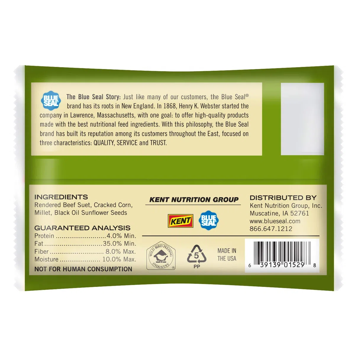 Blue Seal High Energy Suet Cake per uccelli selvatici - No Mess Suet Feed, cibo per picchi, cardinali, Siskins, passeri e altro ancora - 311,8 g Mangiatoia per semi di uccelli, confezione da 12