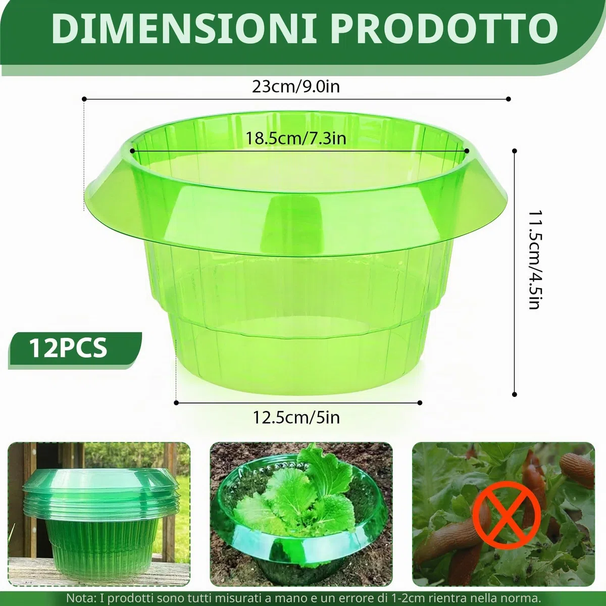12 Pezzi Collari per lumache, Antilumaca per Orto,Protezione Contro Le lumache, Collare per lumache, Anti-lumache, Protezione per Piante da dagli Animali, Anti-Lumache per Le Vostre Piante