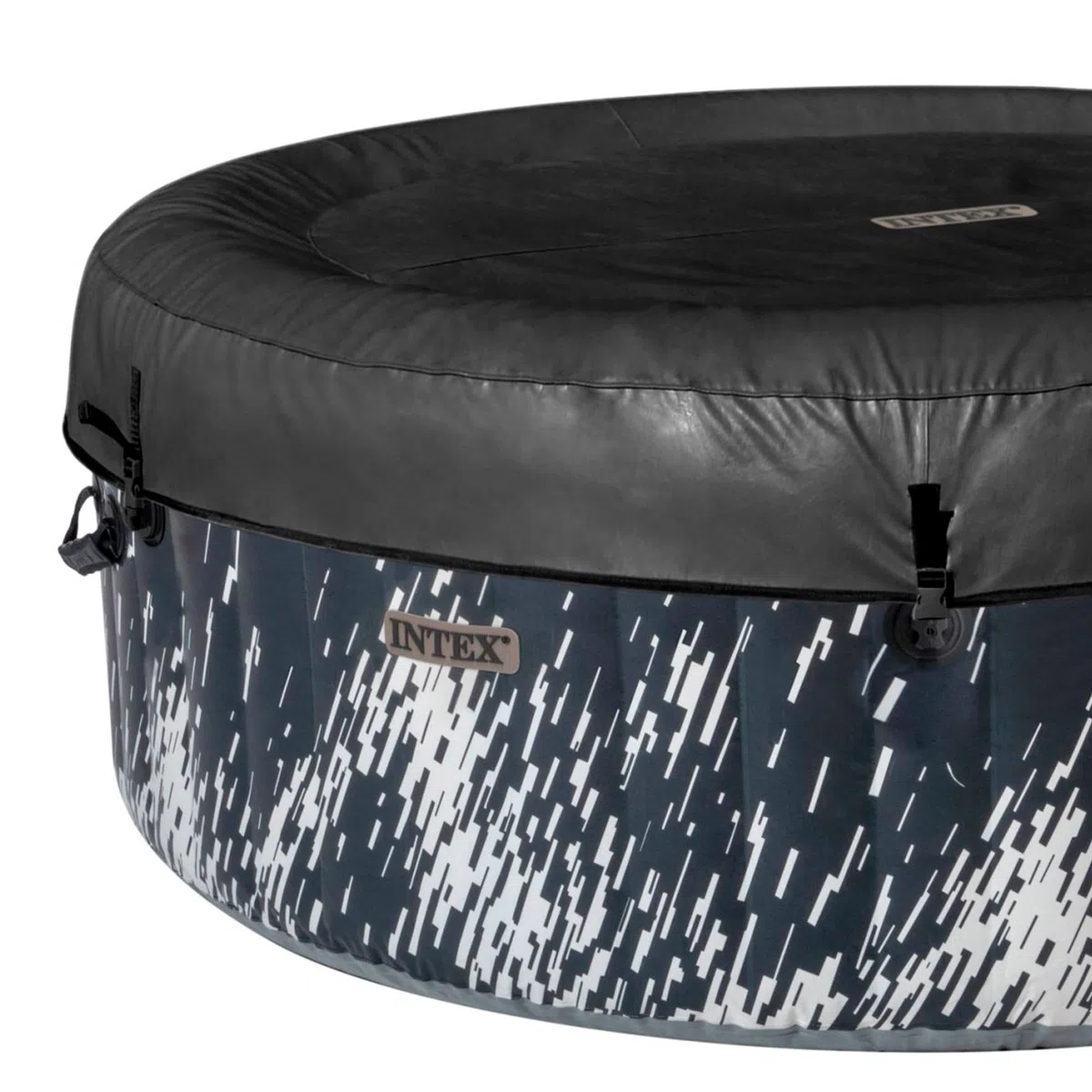 Intex 28494NP - Idromassaggio Gonfiabile Rotondo PureSpa Bubble Glow Deluxe, 4 Posti, 140 Getti, PVC, LED Multicolore, 196x71 cm