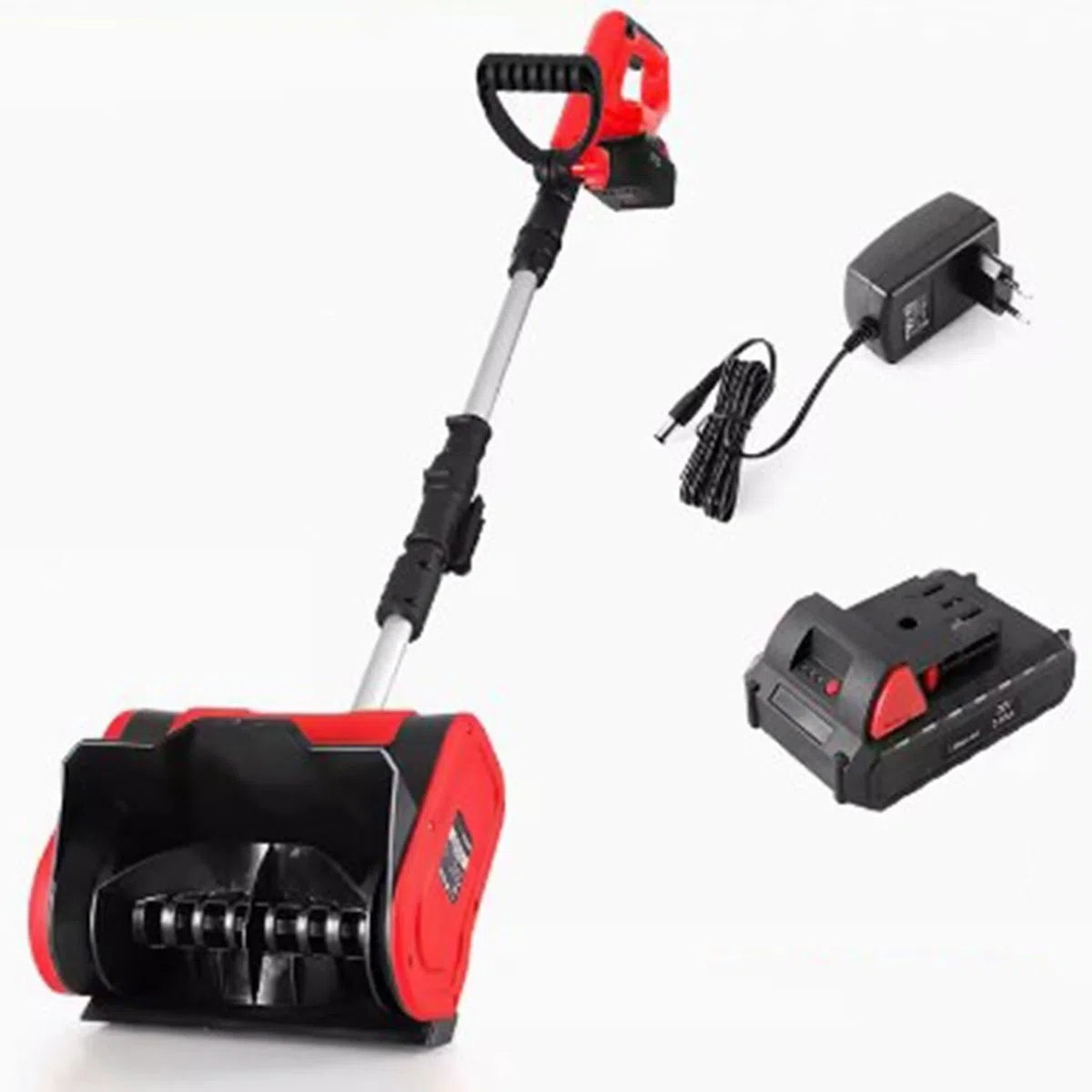 Spazzaneve senza fili, 30,5 cm, 20 V, a batteria, con manico regolabile, design leggero, ideale per vialetti e marciapiedi (include 1 batteria)