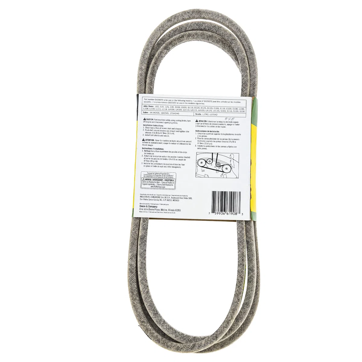 John Deere Original Equipment Flat Belt #GX20072