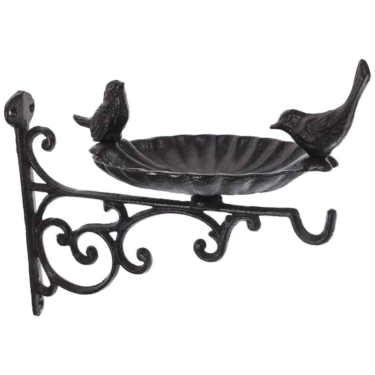 Gancio da Parete in Ferro Nero per Mangiatoio Uccelli, Staffa Resistente per Uso Esterno, per Giardino e Cesti Appesi Decorativi