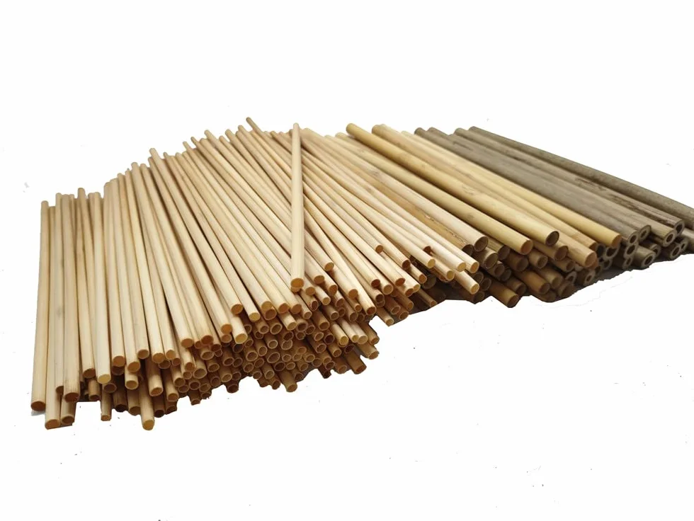 200 cannucce di grano + 50 cannucce + 20 tubi di bambù prefabbricati da 20 cm, materiale di riempimento, aiuti per nidificazione, api selvatiche, per insetti, casetta per api selvatiche