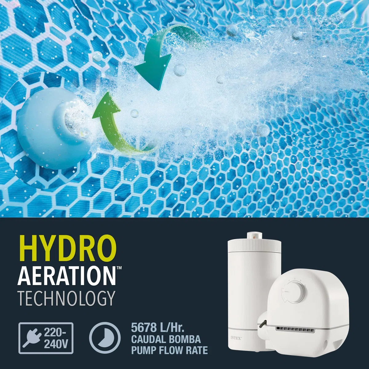 Intex 26636 - Pompa Filtro a Cartuccia Krystal Clear, per Piscine Easy-Frame ⌀ 549 cm, 5678 L/h