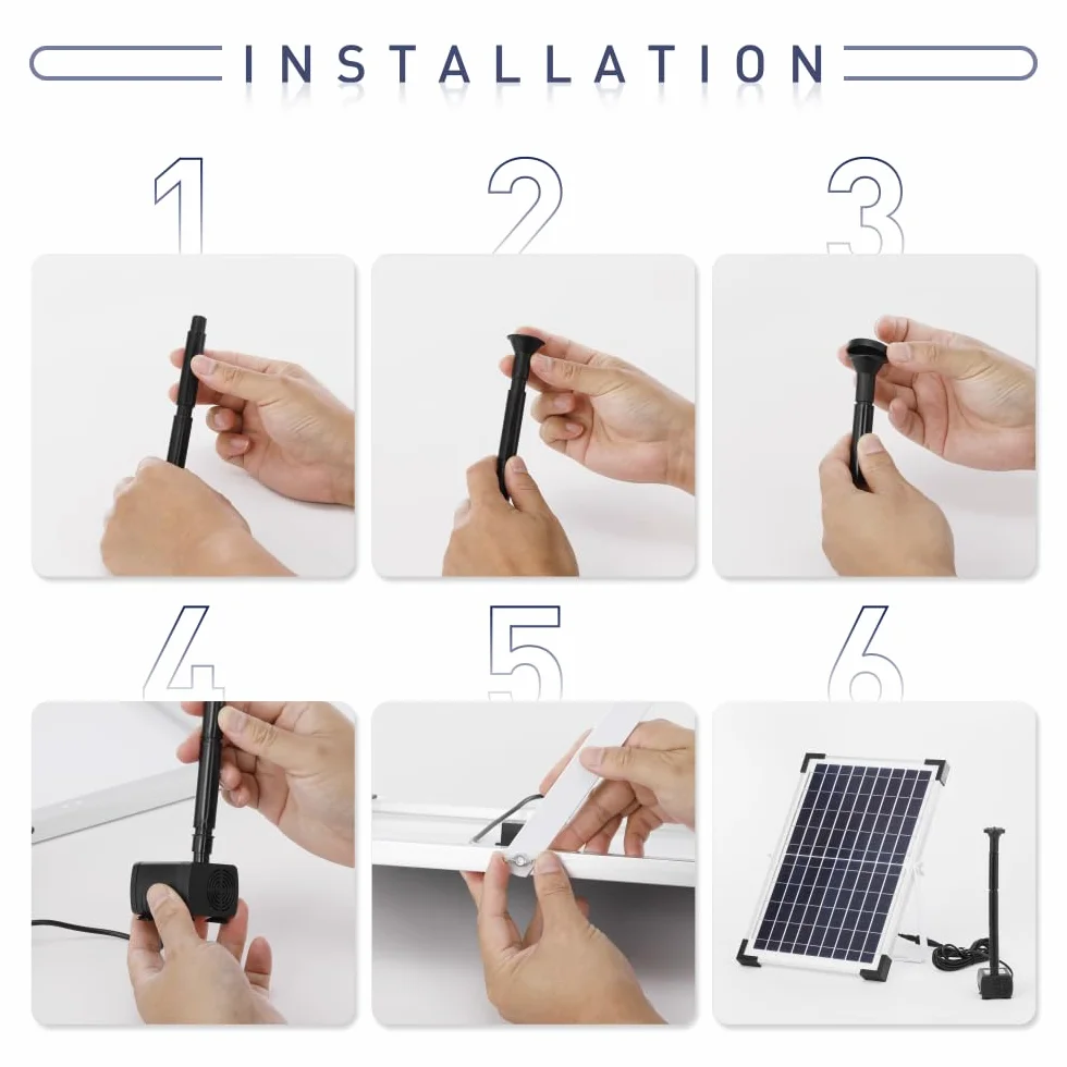 Pompa dell'Acqua Solare,Fontana Solare da 10 W 500L/H 9V con Grande Pannello Solare 3 Ugelli,per Vasca da Bagno per Uccelli Giardino Piccoli Laghetti
