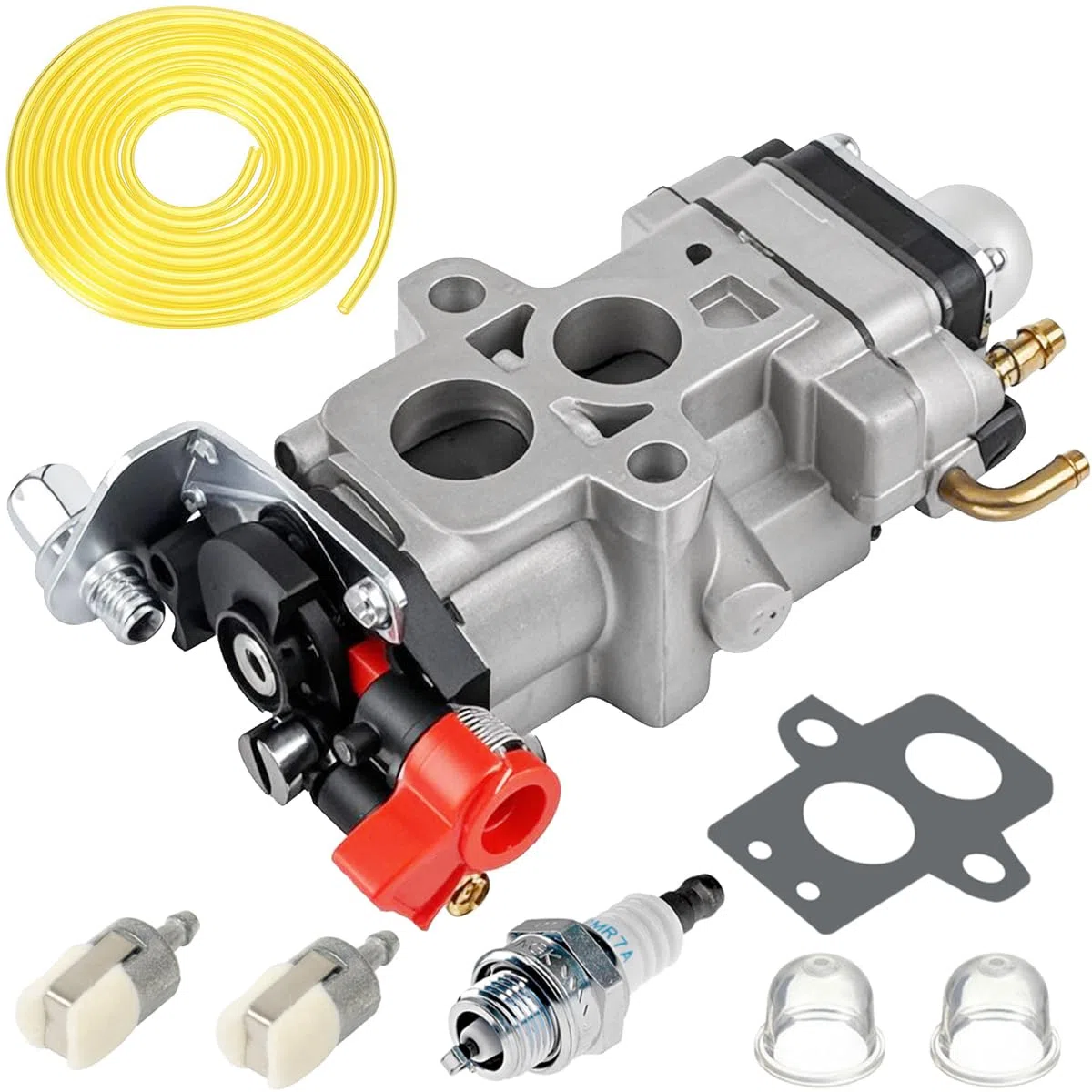 ZAMDOE Carburatore per Kawasaki TJ45E TJ45 TJ045E KBH45A KBL45A KBH45B KBL45B 2 Tempi Decespugliatore Parte 15004-2060 Carburatore Candela Guarnizione Linea Carburante Filtro