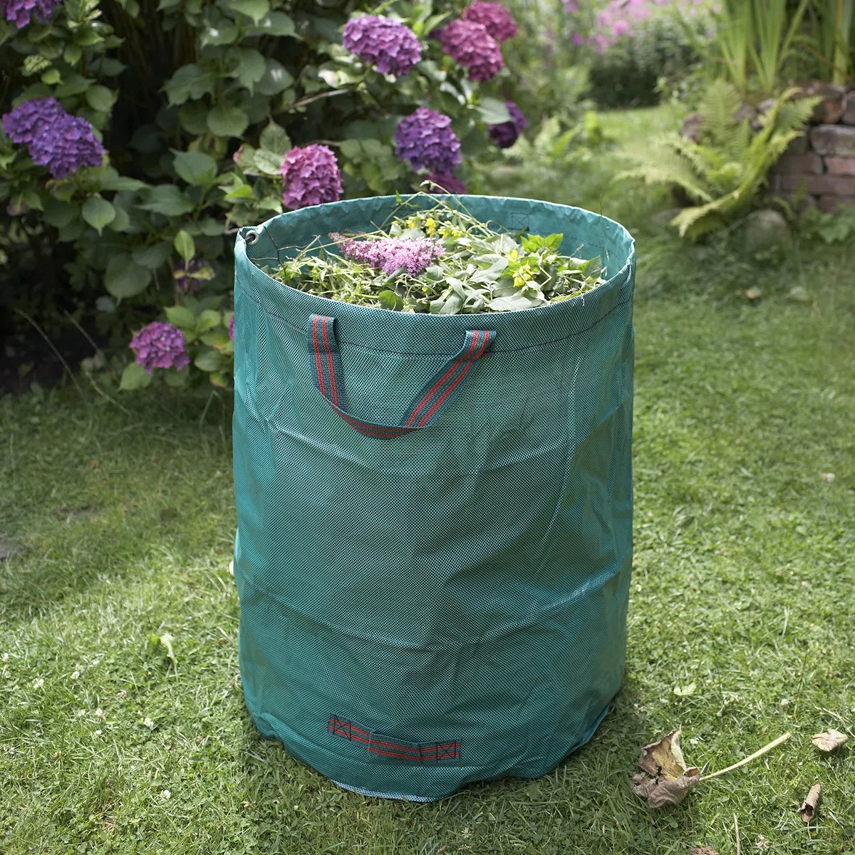 Meister Sacco da giardino 272 litri – 6 pezzi in set – autoportante con manici – sacco per rifiuti da giardino per foglie, taglio verde ed erbacce