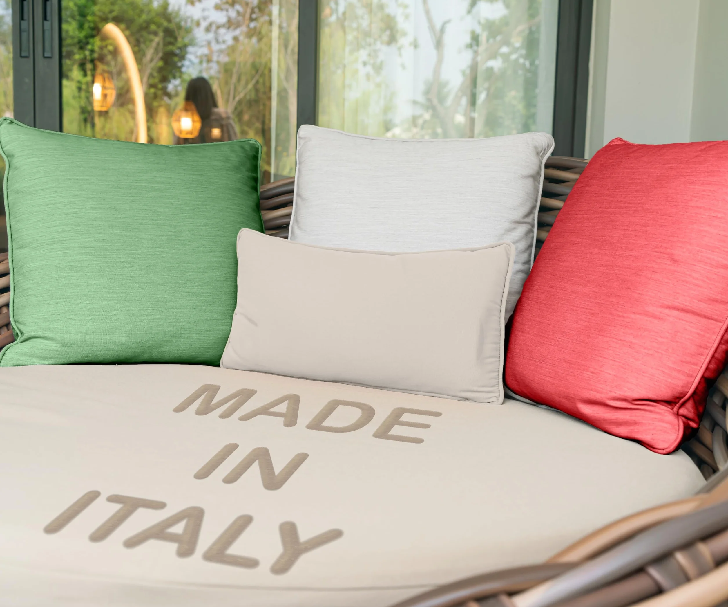 HAND Cuscino per Panca 120x40 cm - Interno ed Esterno - Seduta Imbottita, Morbida e Resistente - Per Giardino, Patio, Cucina - Prodotto in Italia (Tortora)