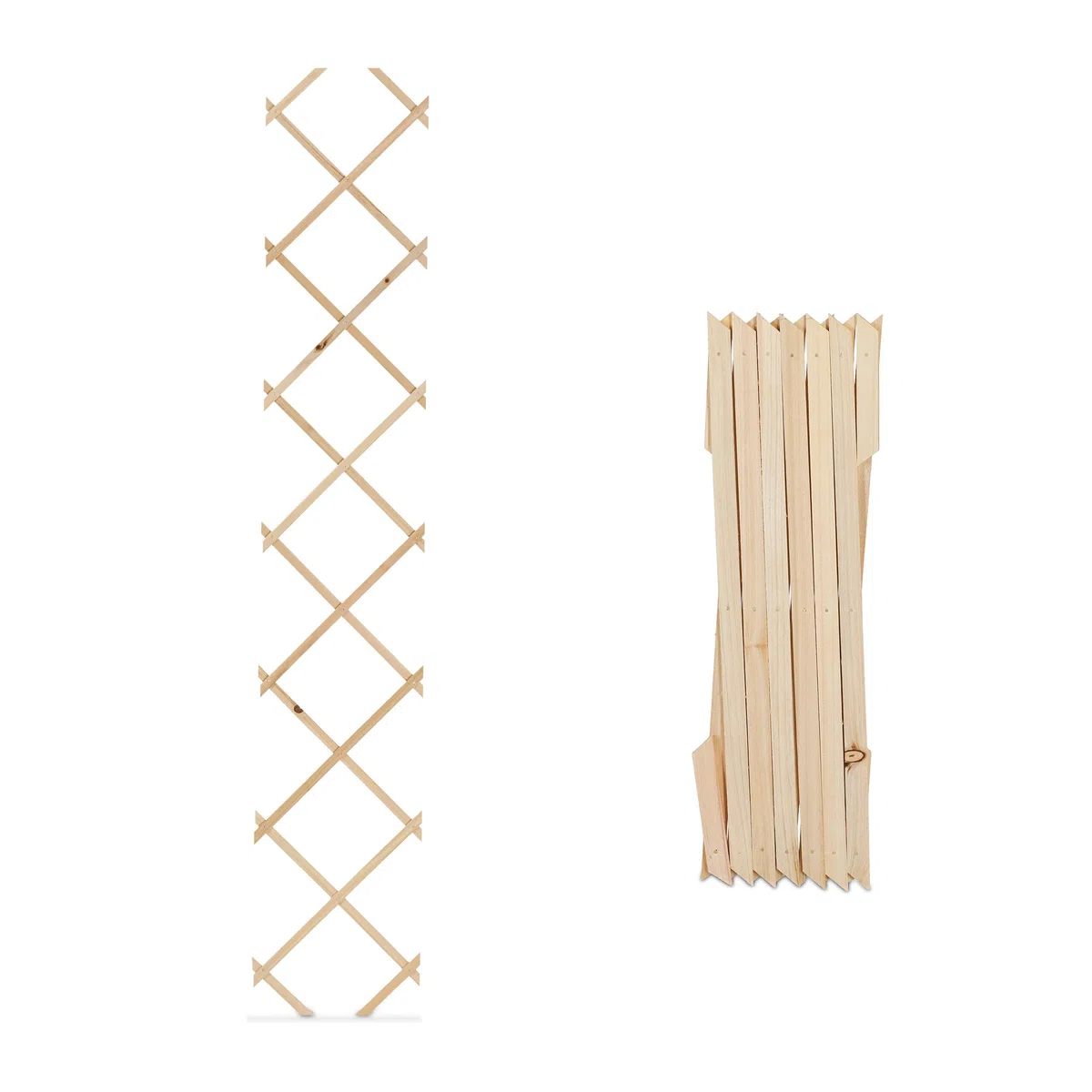 Relaxdays Grigliato in Legno per Rampicanti, 180x30 cm, Set 3 Tralicci Allungabili Piante da Giardino, Balcone, Naturale