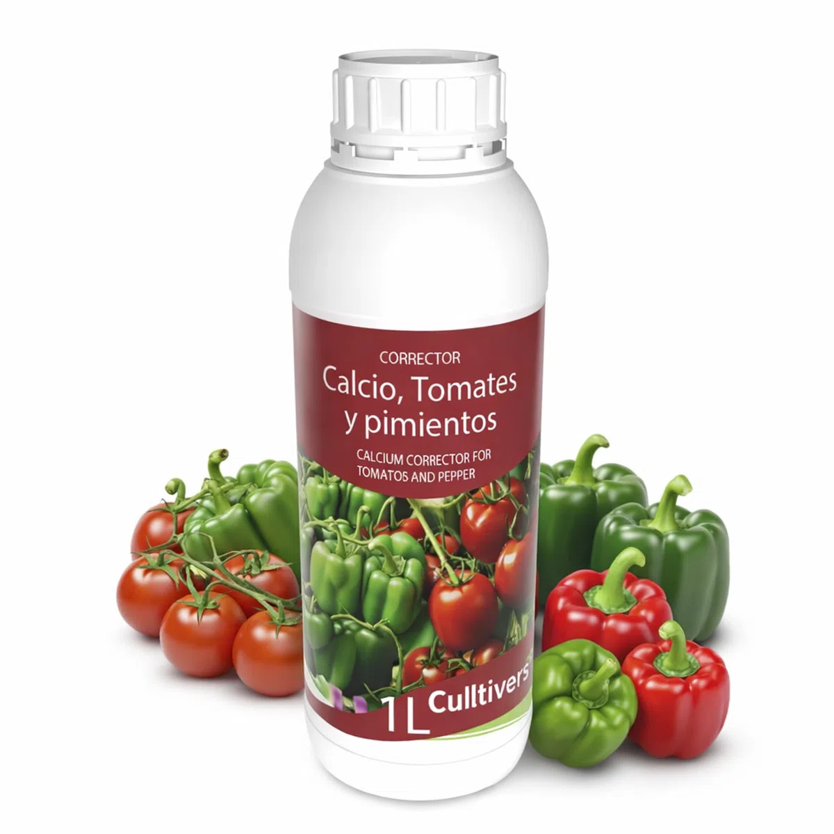 CULTIVERS Calcio Liquido per Pomodoro e Peperone 1 L | Concime liquido con calcio per colture orticole, orticoltura e giardinaggio, uso regolare in orto, giardino e piante