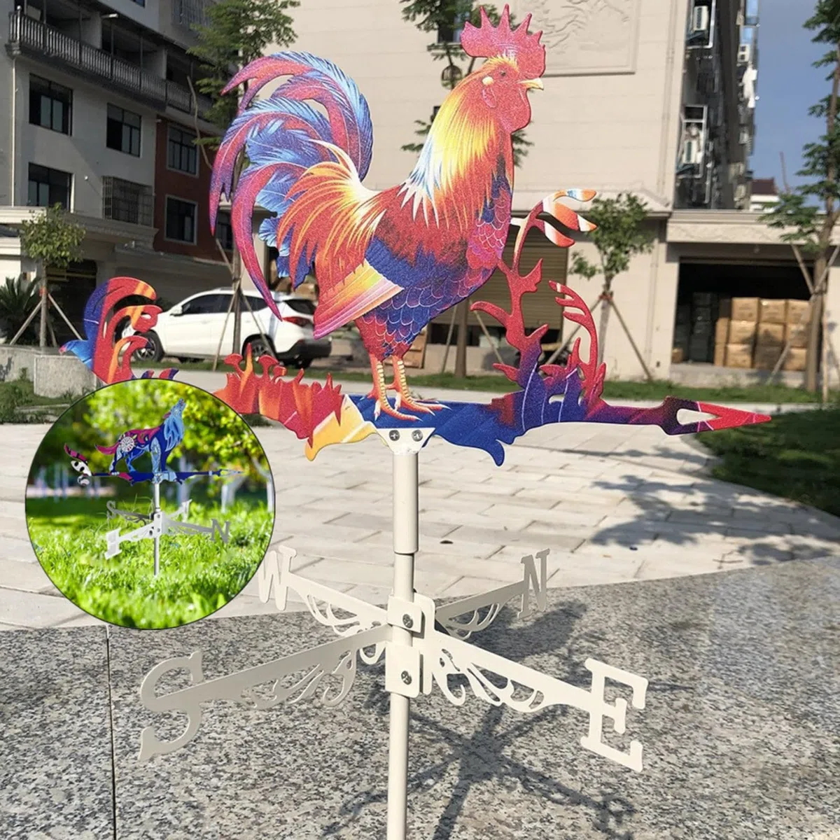 Generico Segnavento in Metallo, segnavento con Gallo banderuola sul Tetto Giravento per Giardino Segnavento per Fattoria Girandola a per Cortile Banderuola in ghisa Banderuola in Stile retrò