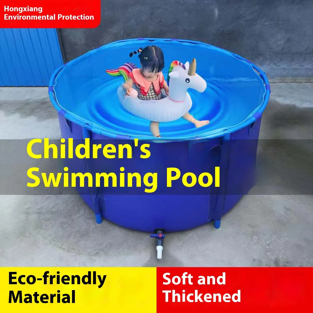 Grande stagno rotondo per pesci in tela di PVC, serbatoio per acquario esterno con staffa, piscina temporanea per acquacoltura e irrigazione, 2,5 x 1 m
