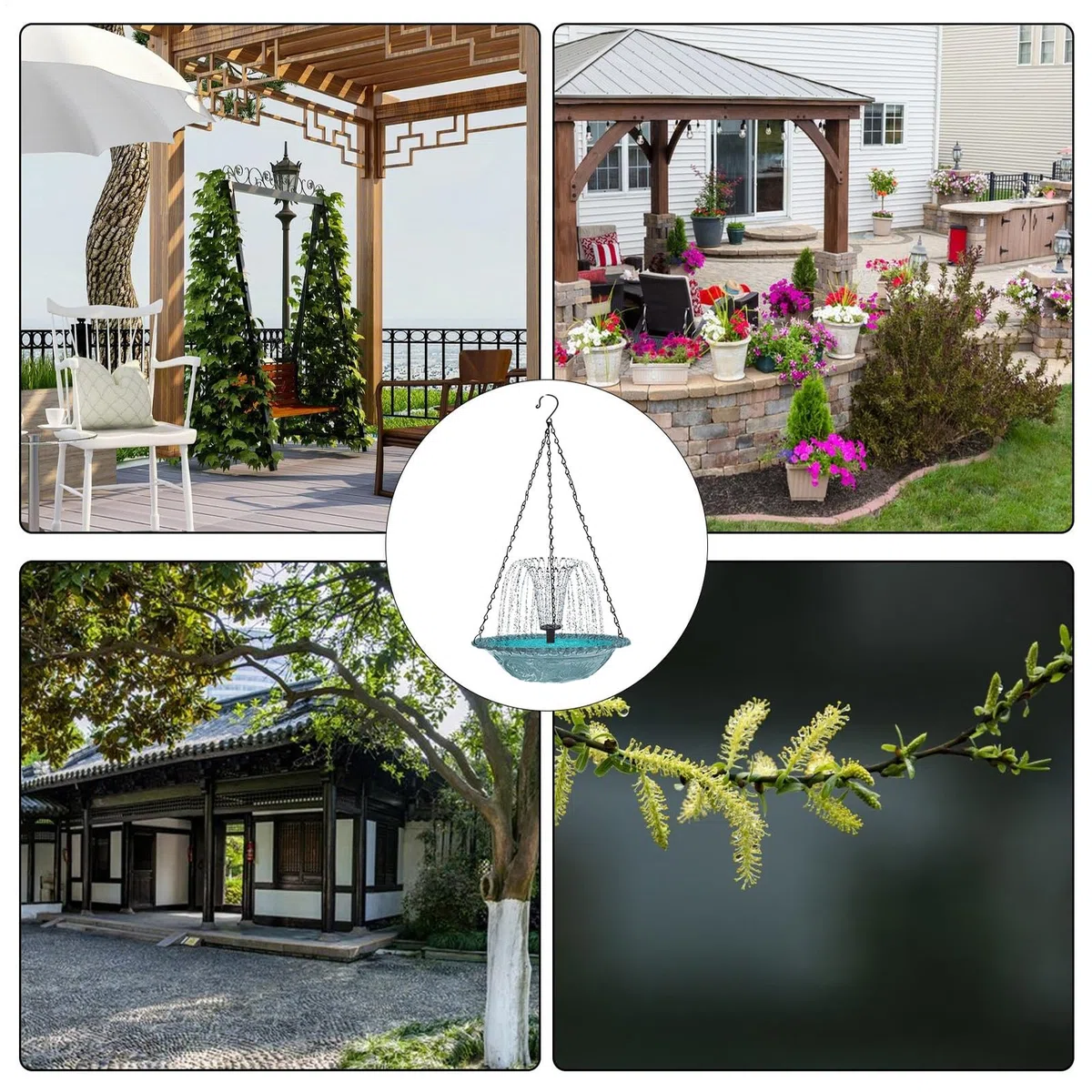 Fontana solare per uccelli – Pompa per abbeveratoio per uccelli a energia solare, decorazione da giardino per bambini, amanti degli animali della natura, giardino, terrazza