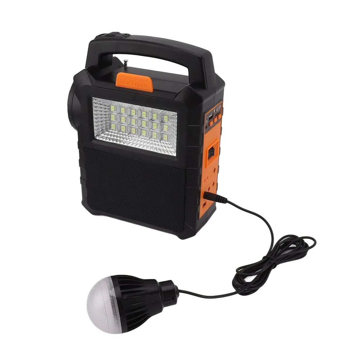 Denash Generatore solare portatile, leggero e compatto, luci a LED integrate, ad energia solare per campeggio all'aperto, emergenza domestica