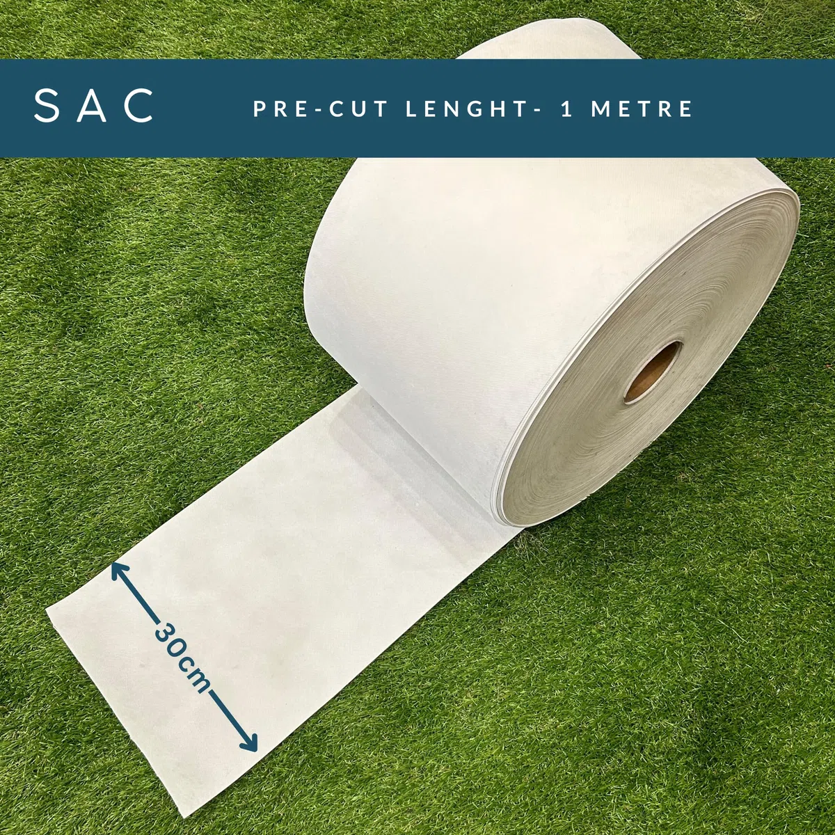 sac PRO - Nastro per giunture per Erba Artificiale, Larghezza 30 cm, Tessuto Geo-Tessile Resistente, Lunghezze pretagliate, 1 m