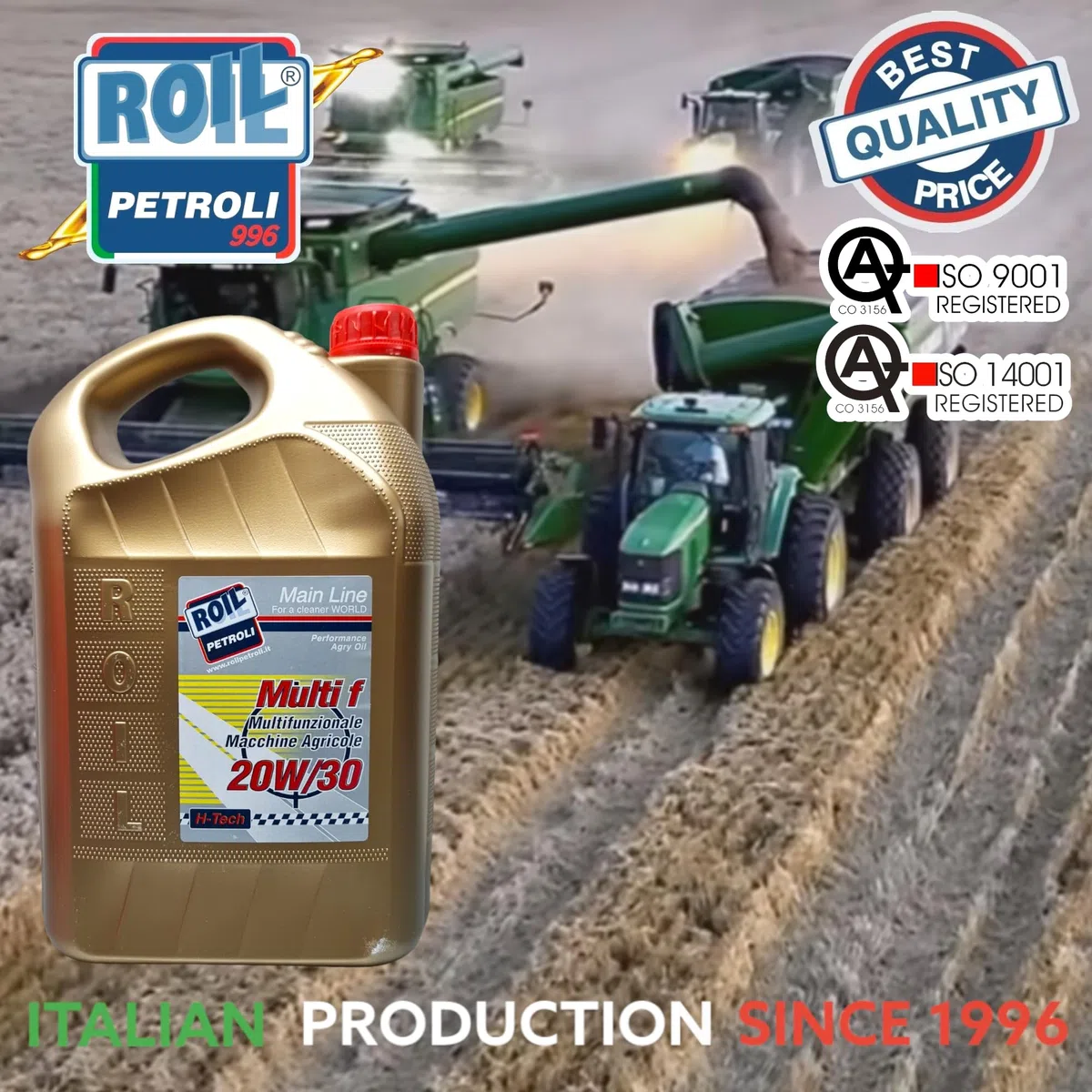 5 Litri di Roil Multi F 20W/30 - Olio Multifunzione per TRATTORI, Macchine AGRICOLE, Attrezzi da Giardinaggio