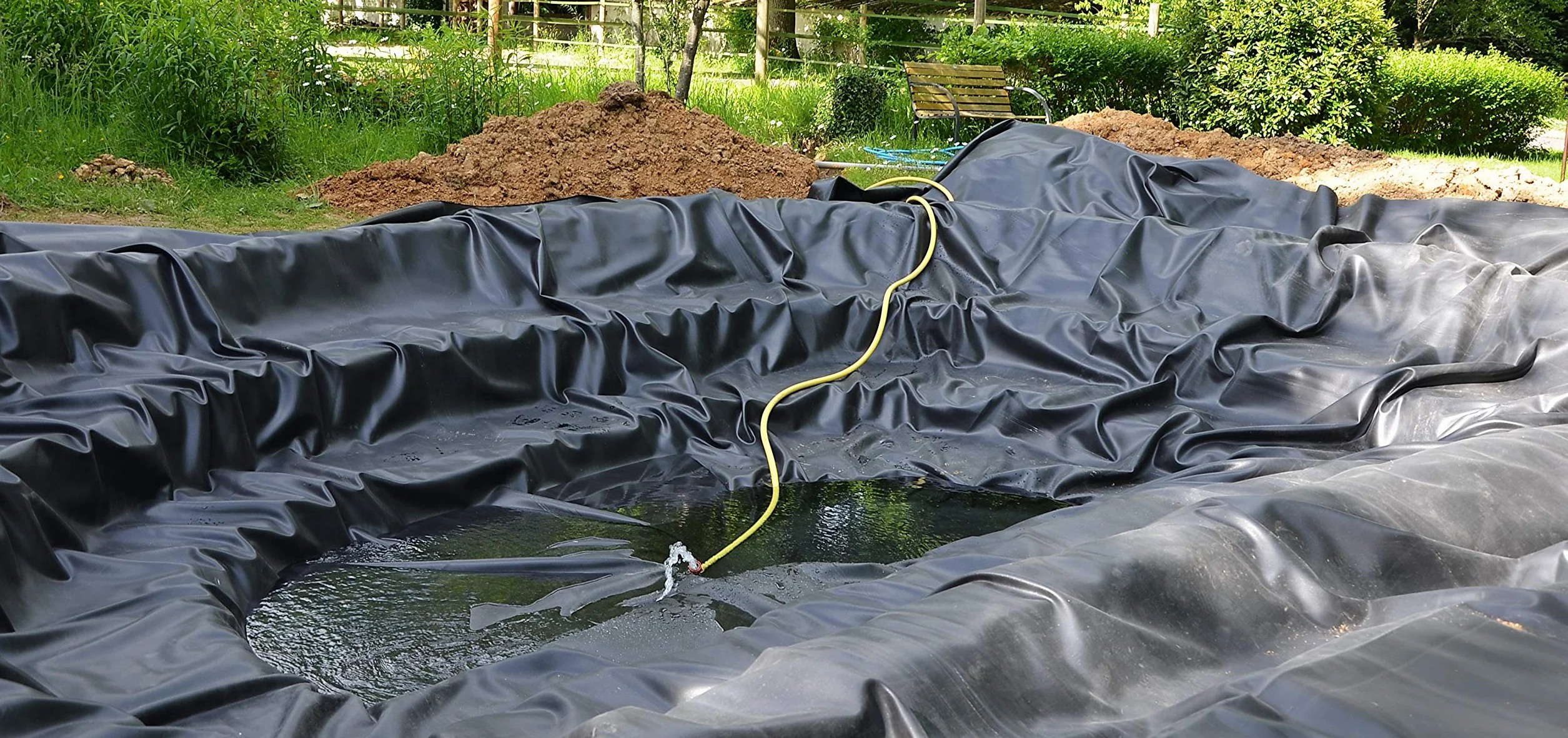 Telo per laghetto in PVC 3m x 2m 1,0mm, pellicola nera per il laghetto da giardino