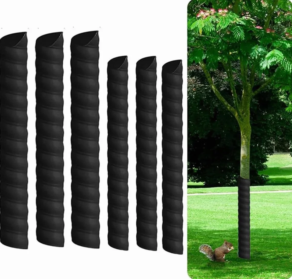 6 protezioni per il tronco degli alberi, in 2 misure, multifunzionale, protezione per piante, protezione del tronco degli alberi, per il giardinaggio (nero)