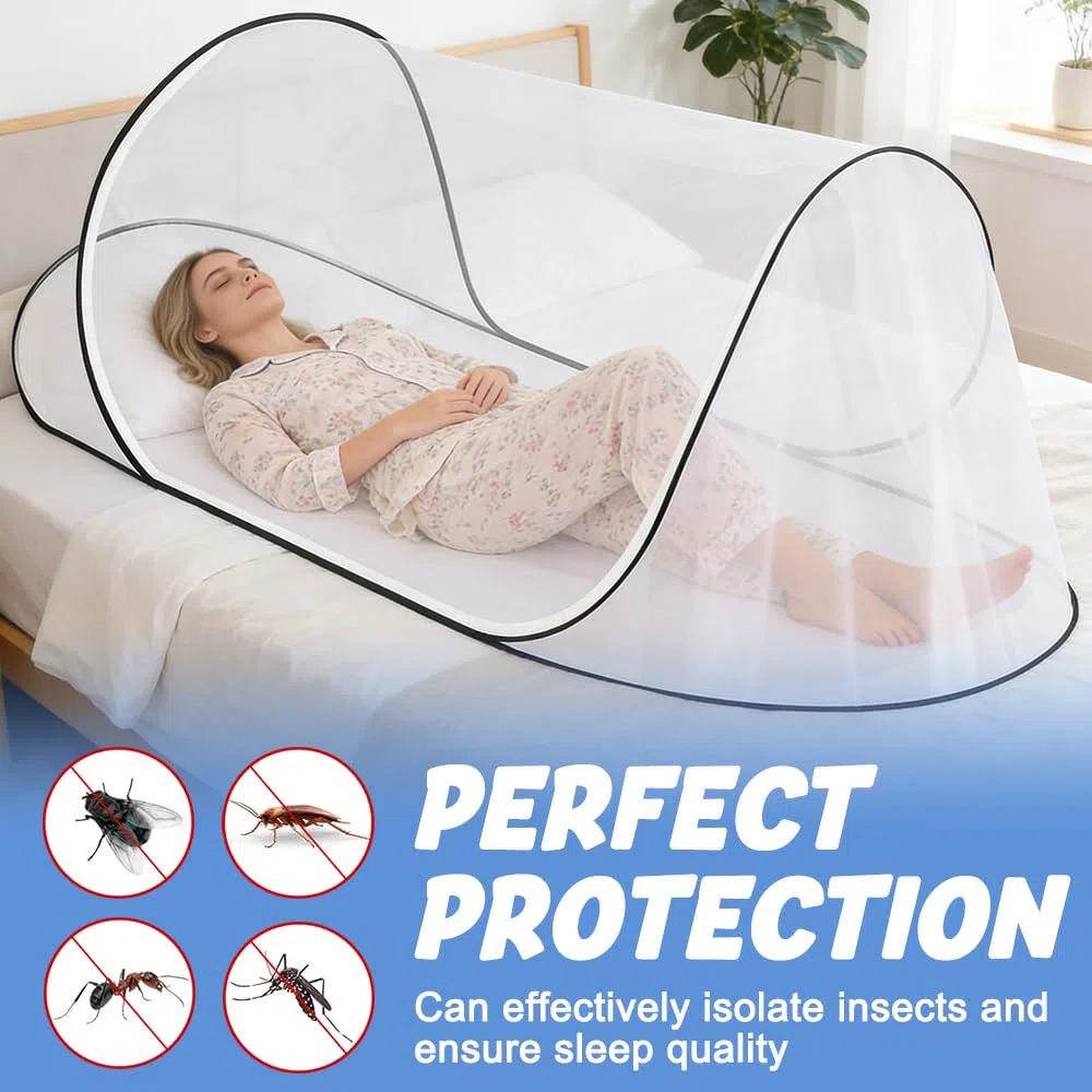 Zanzariera pieghevole, ultraleggera pop-up, Zanzariera grande da 200 x 80 x 56cm, tenda da campeggio portatile, letto zanzariera, campeggio con fondo a rete, per letto, campeggio