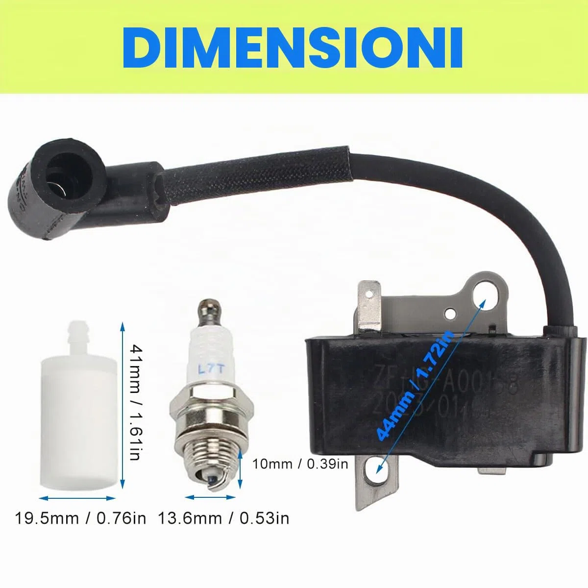 ZAMDOE Bobina del modulo di accensione con Candela per Husqvarna 435 435E 440E 445 445 E 450 450E Motosega per Jonsered CS2245 CS2245S CS2250S sostituisce 573935702 544243801 573935701 505427201