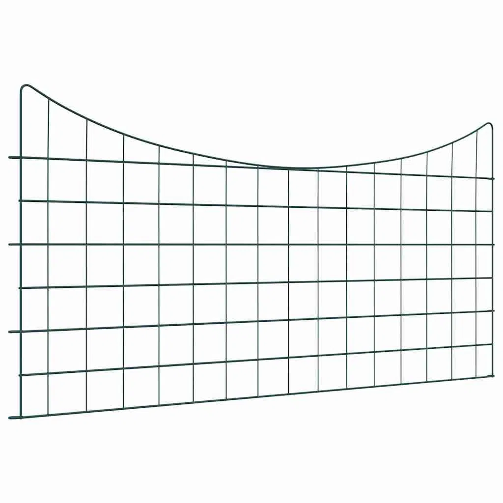 Recinzione da giardino all'aperto 5 pezzi verde 100 x 50 cm in acciaio, barriera di protezione per animali cani, decorazione prato, cortile, giardino, aiuola e terrazza LH3A