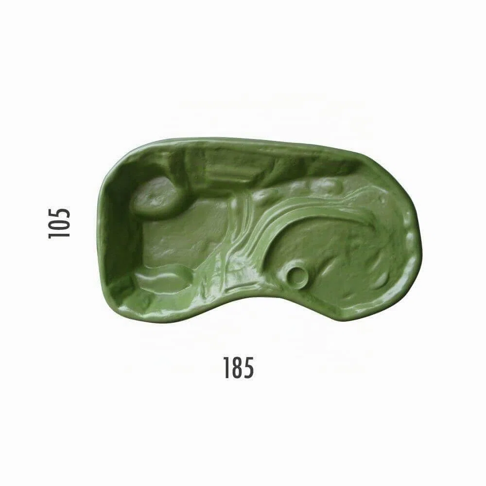 Giordanoshop Laghetto Artificiale Verde da Giardino per Tartarughe 185x105x32 cm 210 Litri