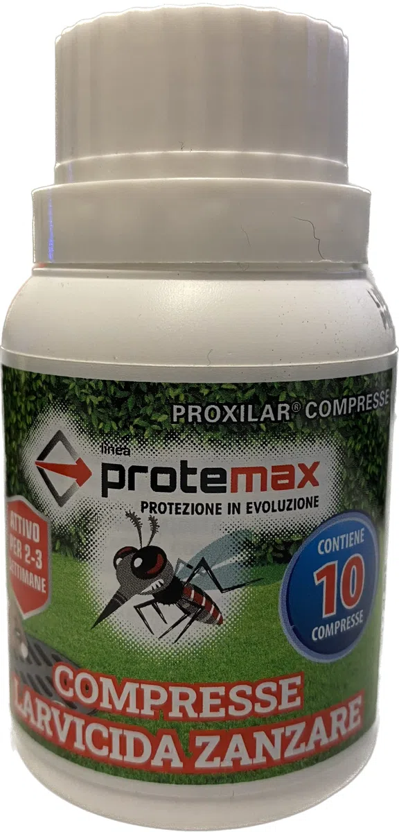 Protemax Larvicida per zanzare in compresse da 2grammi, Attivo per 2/3 Settimane, uso non professionale (100 compresse da 2 grammi)