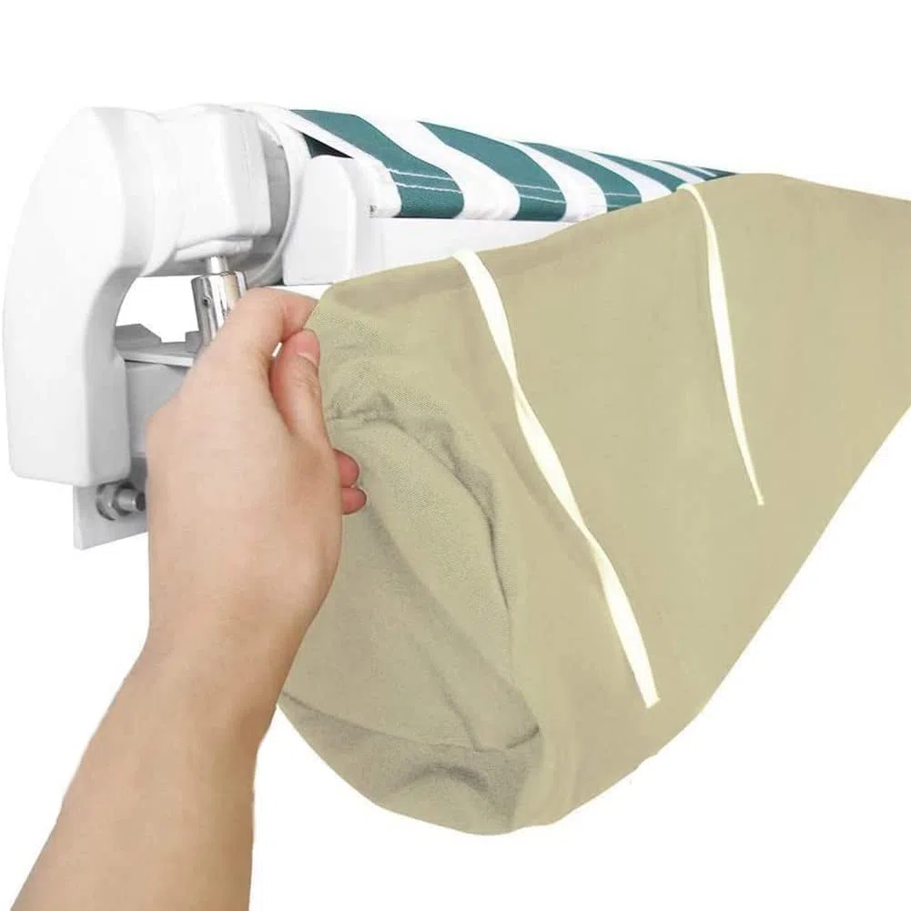 Tende da Sole per Giardini, Coperture Tettoia Tessuto 420D Oxford Protettiva Antipolvere Impermeabile, per Avvolgibile A Scomparsa, Patio Veranda Esterno Invernale ﻿ (Beige, 3.5M)