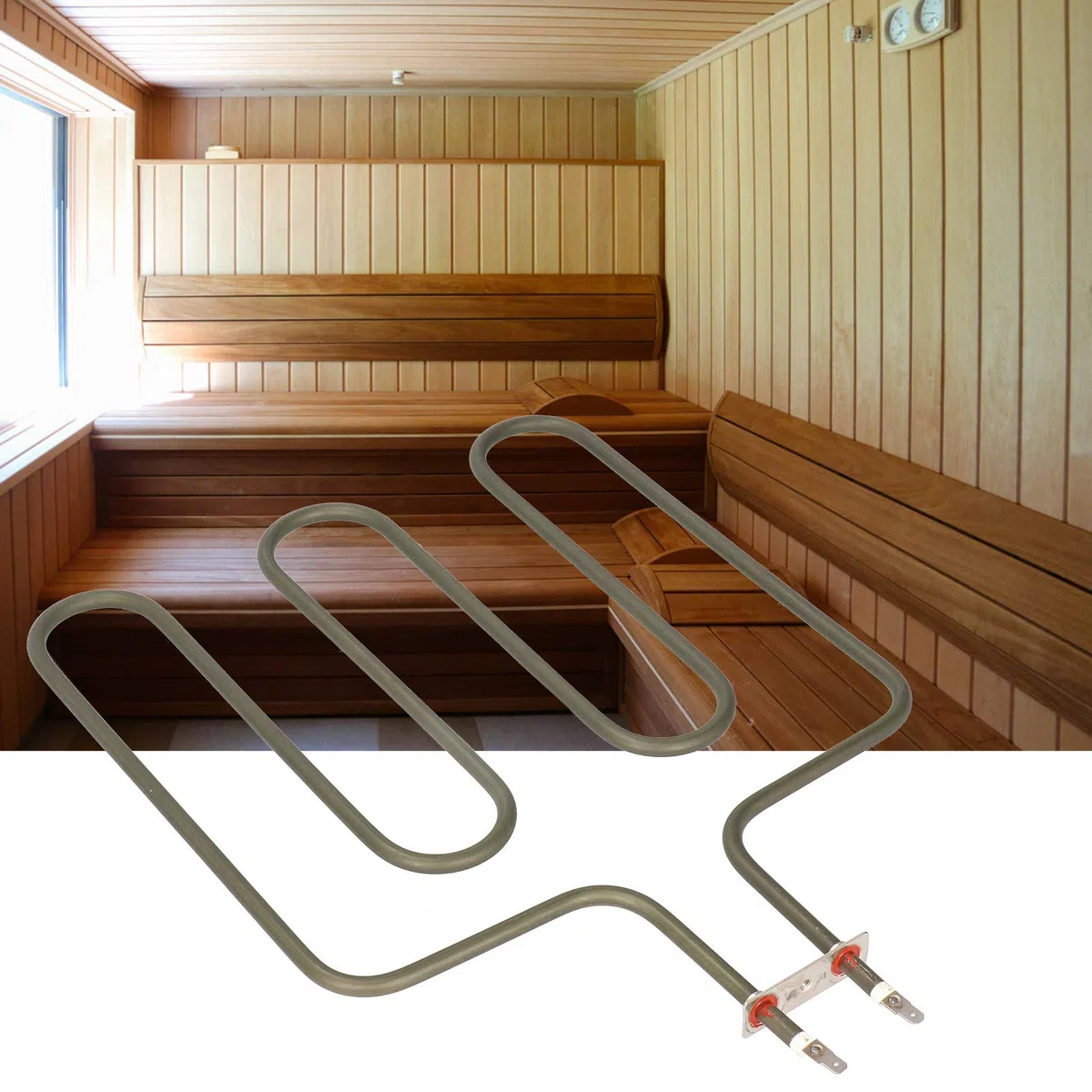 KIMISS Tubo Riscaldante in Acciaio Inossidabile da 1,5 KW per Stufa per Sauna da 4,5 KW - Elemento Riscaldante per Sauna Elettrico, Efficienza Termica, Adatto a Casa, Hotel, Centro Fitness e Altro