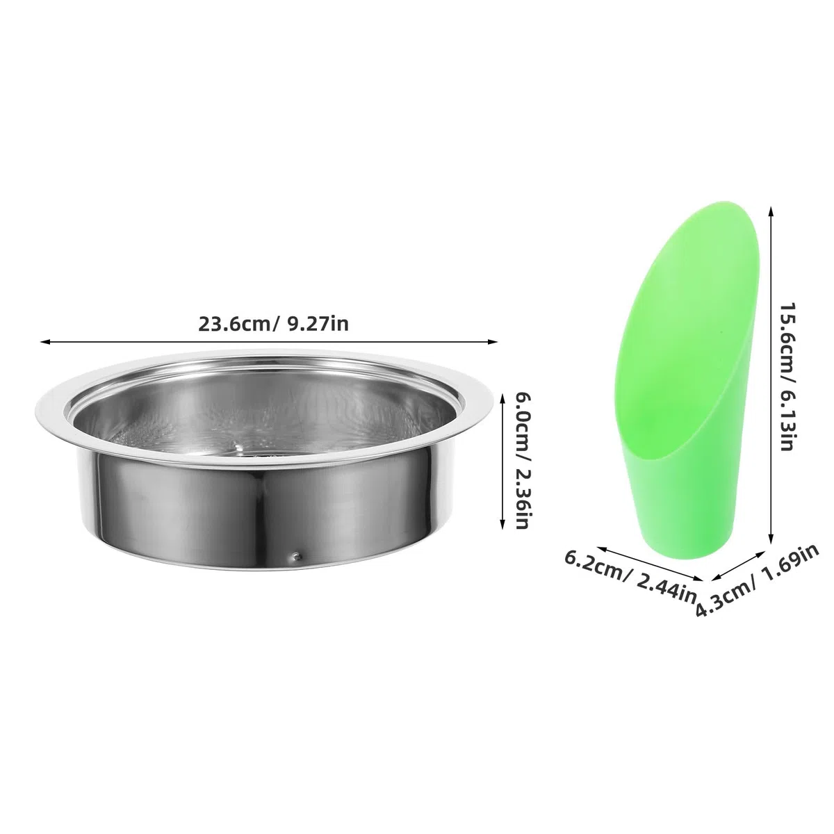 Lurrose 1 Set Setaccio da giardino per terriccio con rete di ricambio e paletta in plastica (fori da 1, 3, 6, 9, 12 mm) - Setaccio rotondo in acciaio inossidabile per roccia, compost, terra, spiaggia