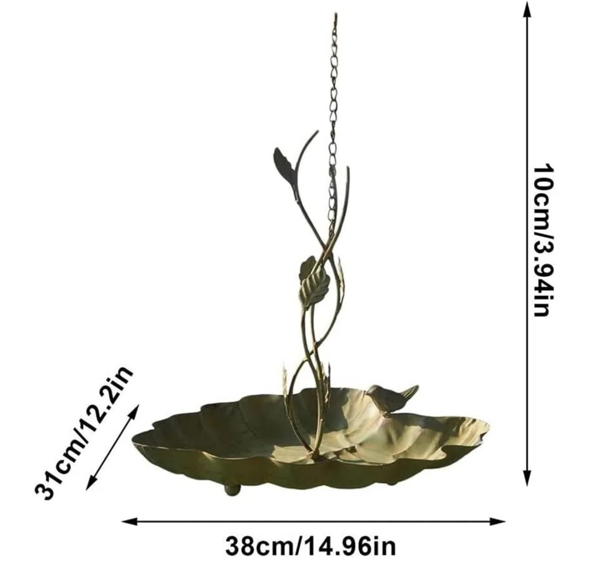 Mangiatoia Uccelli Mangiatoia per Uccelli Sospesa Statua A Foglia retrò Vassoio per Mangime per Uccelli Mangiatoia per Uccelli in Ferro Vintage Giardino All'aperto Bird Feeder