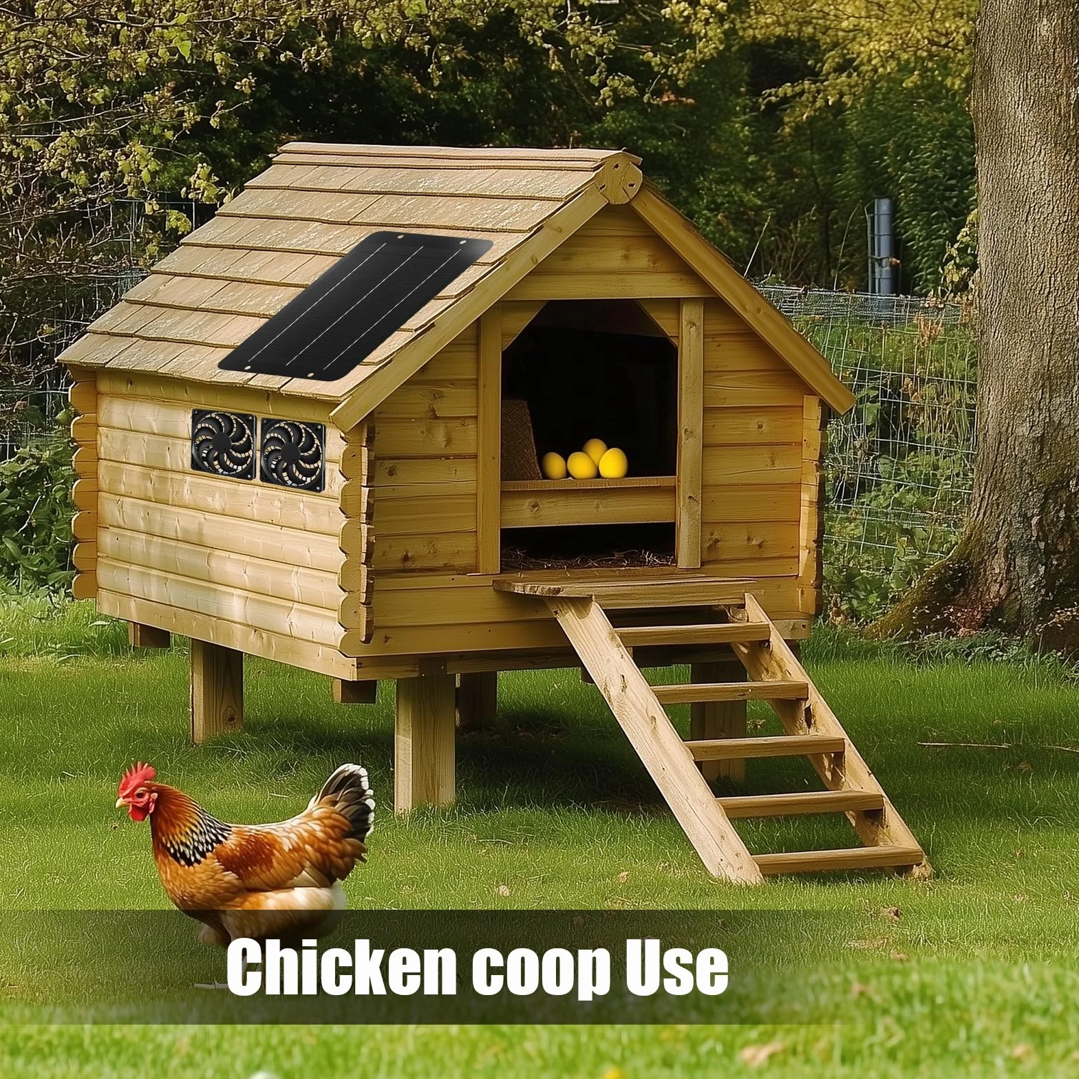 Joycabin Ventola solare a pannello solare, 12 V, 10 W, ventilatore di scarico solare portatile, per serra, pollaio, capannone, casa per animali domestici, aspirazione o scarico