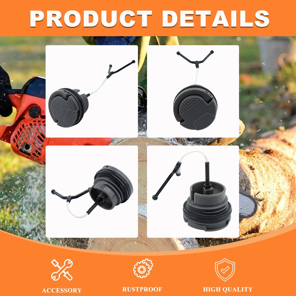 Coperchio dell'olio per Husqvarna 130 135 435 440 445 450 455 460 Rancher 550XP 545 562XP 565 572XP, ricambio filtro carburante, tubo del carburante e pompa di primer 522620001, 5262000000001