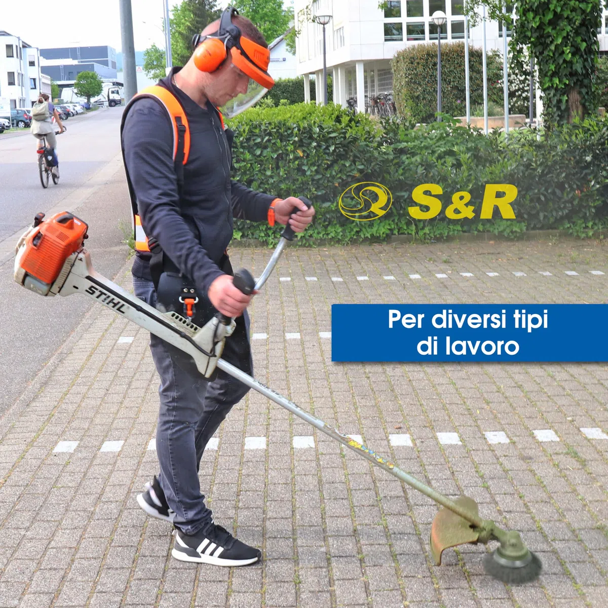 S&R Testina Spazzola Decespugliatore, Spazzola Acciaio Erbacce Disco Tosaerba 200mm Foro 25,4 mm.