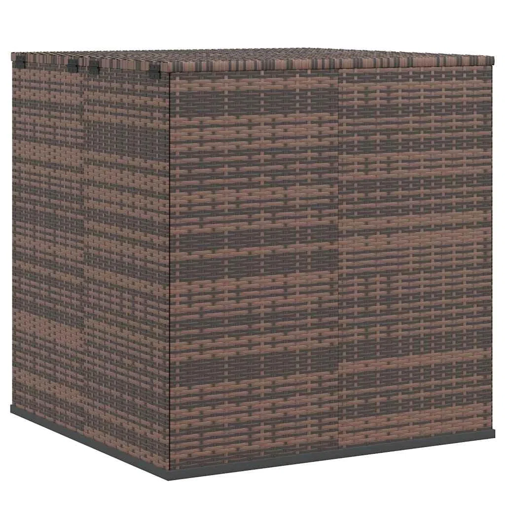 Générique Scatola per cuscini da giardino in resina intrecciata 100x97,5x104cm marrone, scatola portaoggetti esterna con telaio in acciaio verniciato a polvere, borsa interna impermeabile in PE