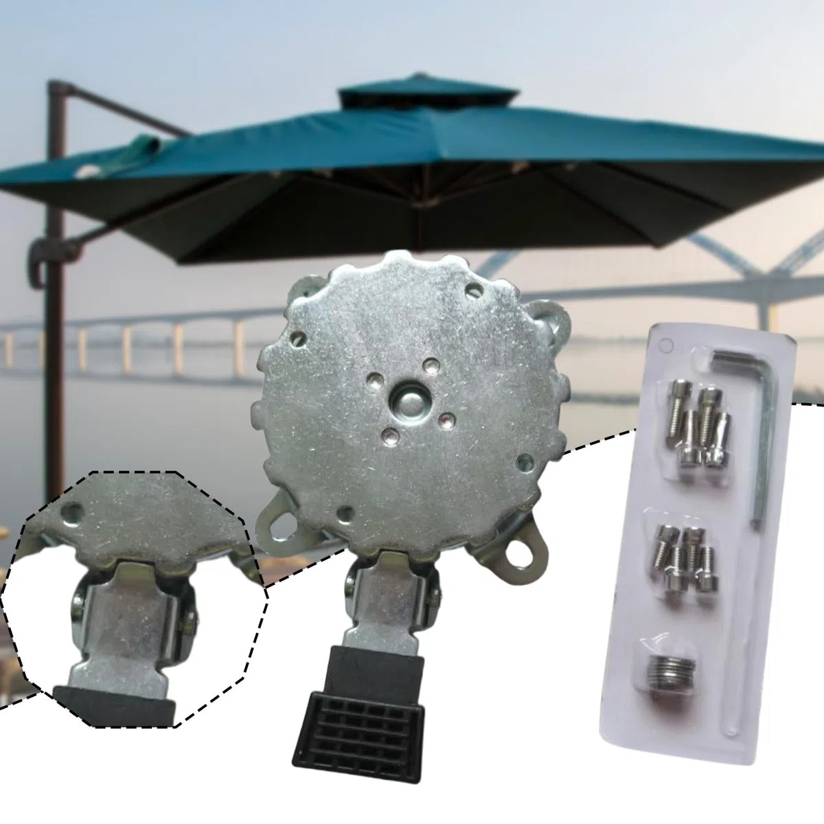 Base per ombrellone da giardino, resistente supporto per ombrelloni da esterno, per patio, spiaggia, barbecue, cortile, accessori durevoli per parasole e attività all'aperto per il tempo libero
