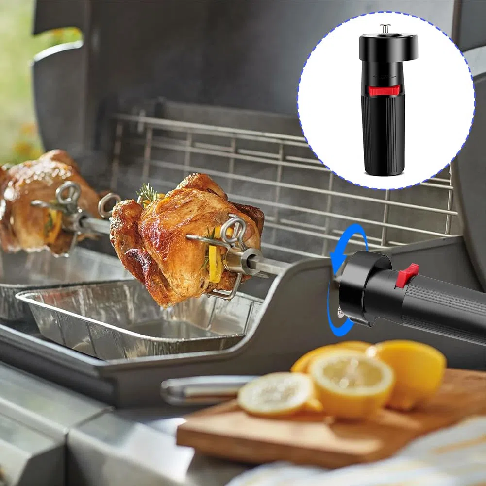 Girarrosto per Barbecue, 1,5 V, Barbecue Rotator Spiedo Mini Motore Elettrico per Barbecue Resistente A velocità Multipla per Basso Rumore Accessorio per Il Campeggio Supporto