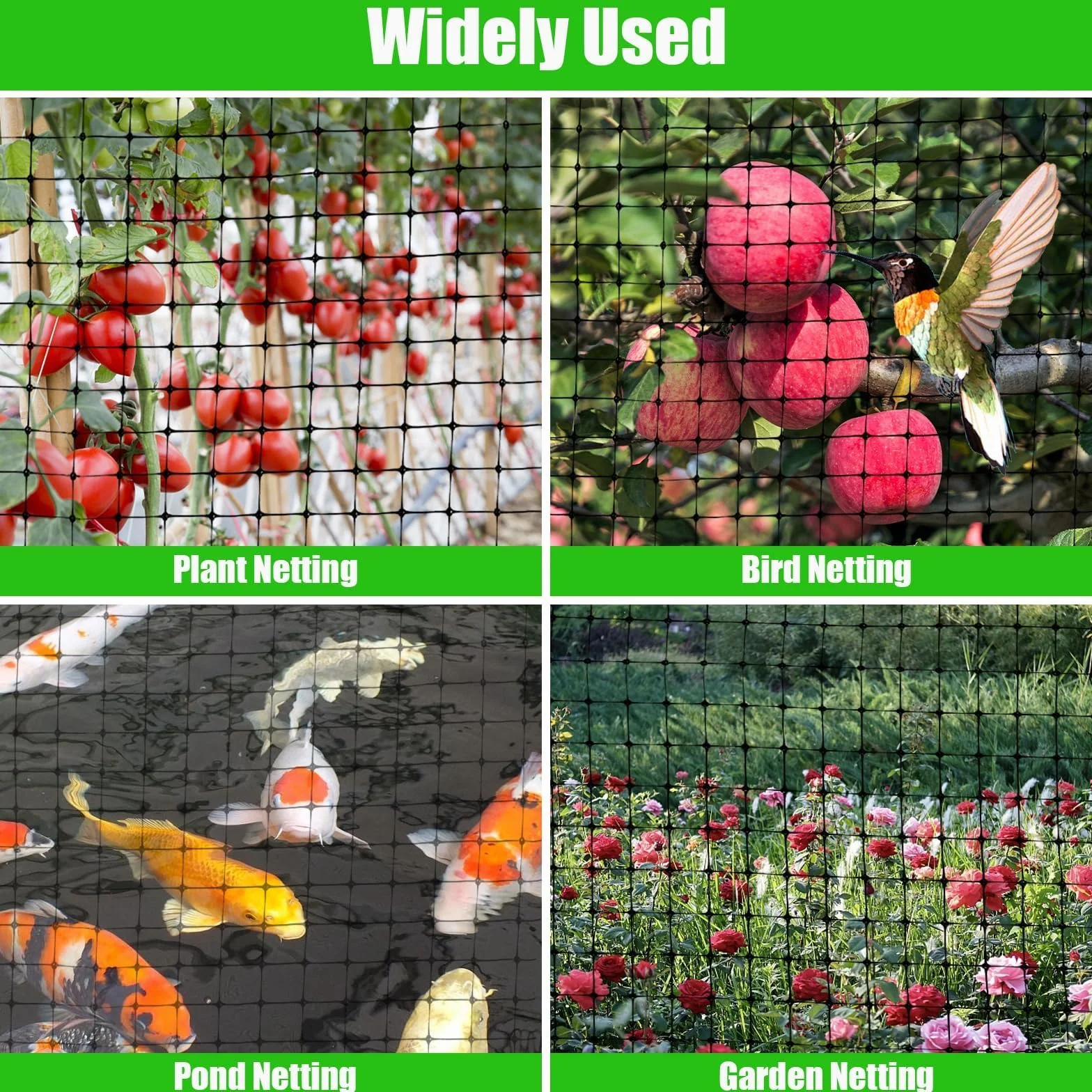 Rete anti Uccelli, 4 X 10m Rete per Uccelli Protezione, Rete Antiuccelli con 50 Pezzi Fascette, Rete da Giardino Proteggere Ortaggi Frutti Fiori da Uccelli Animali Parassiti