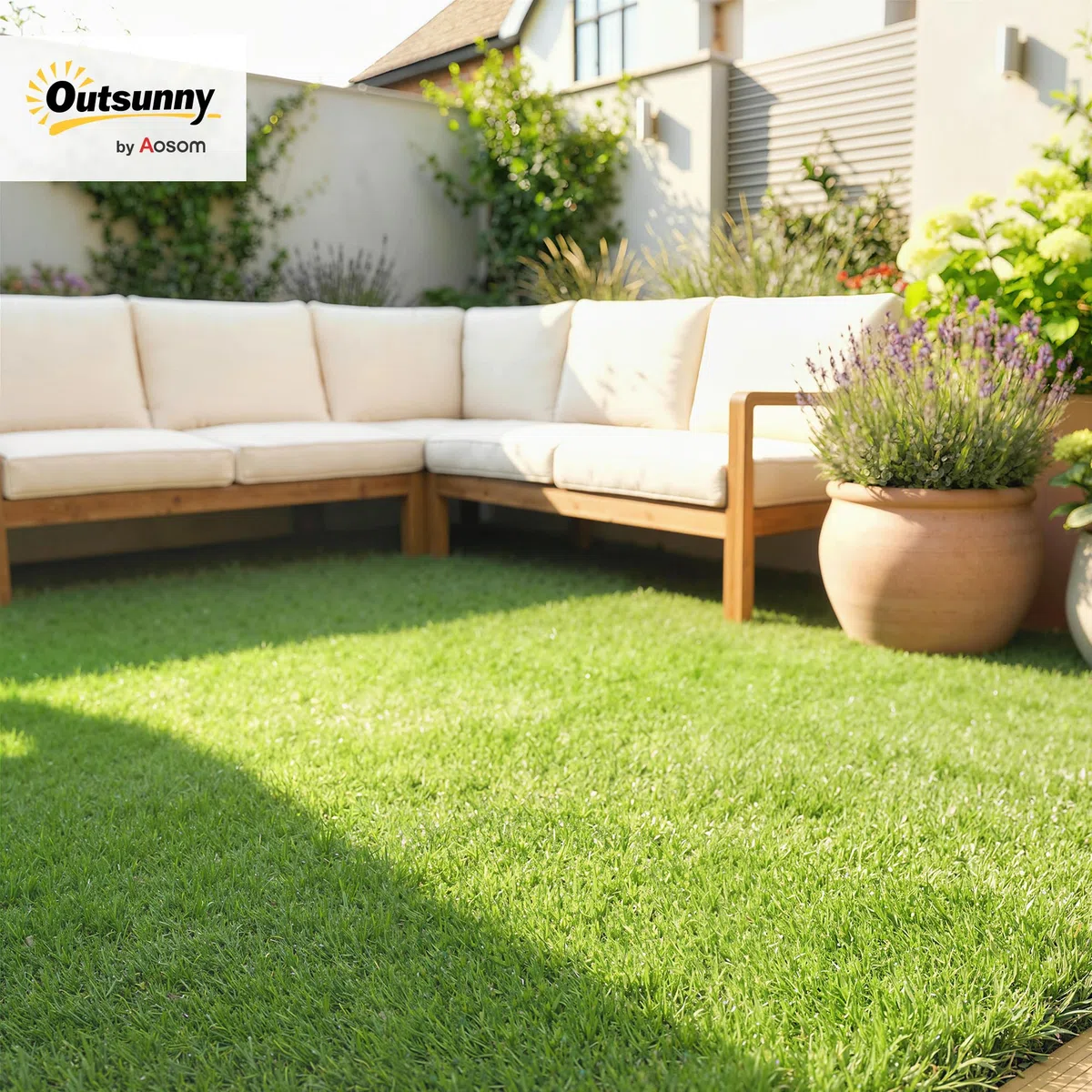 Outsunny Erba Artificiale per Esterno 1m x 4m, Tappeto Erboso Sintetico con Altezza 10mm, Drenante, Ideale per Giardini, Patio, Famiglie, Animali Domestici, Interno ed Esterno, Verde
