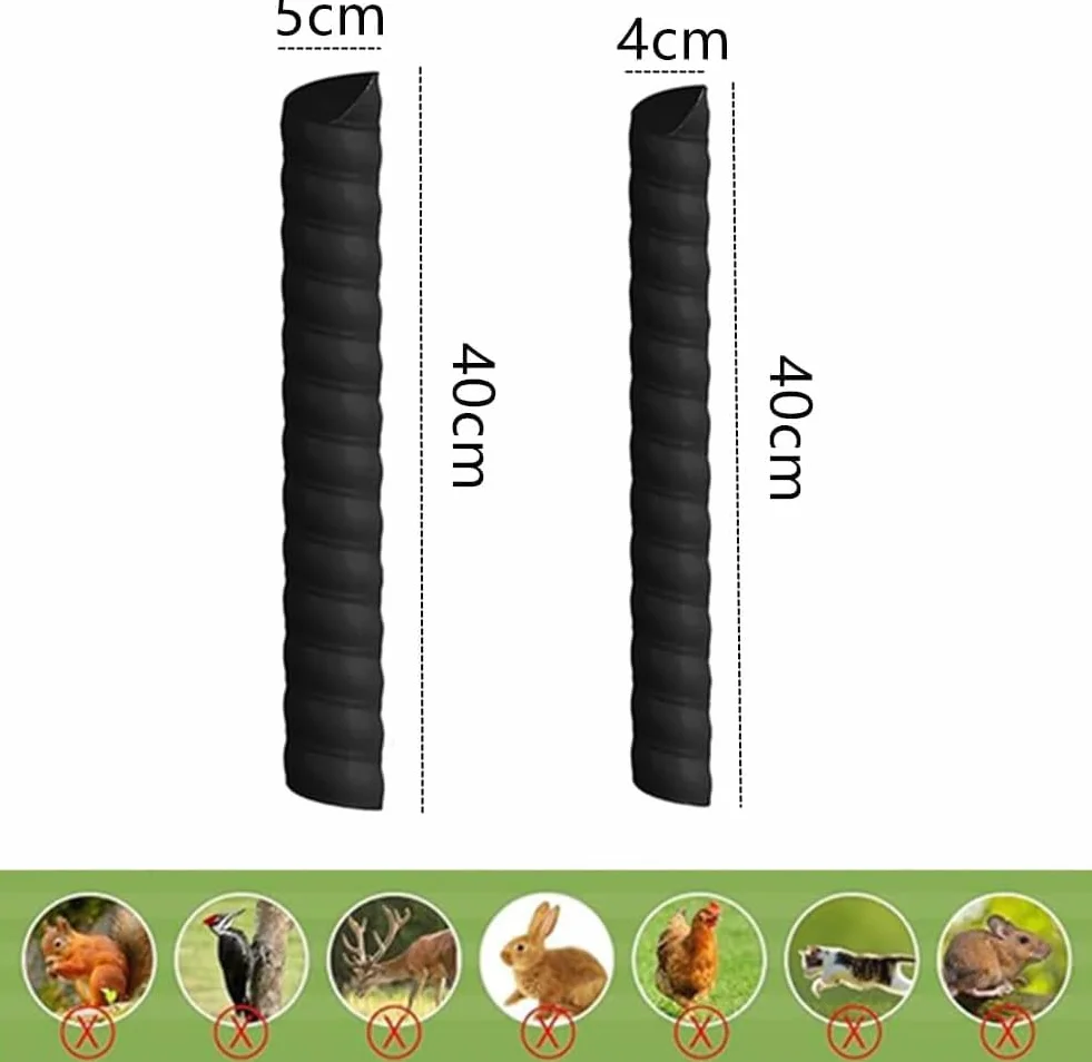 6 protezioni per il tronco degli alberi, in 2 misure, multifunzionale, protezione per piante, protezione del tronco degli alberi, per il giardinaggio (nero)