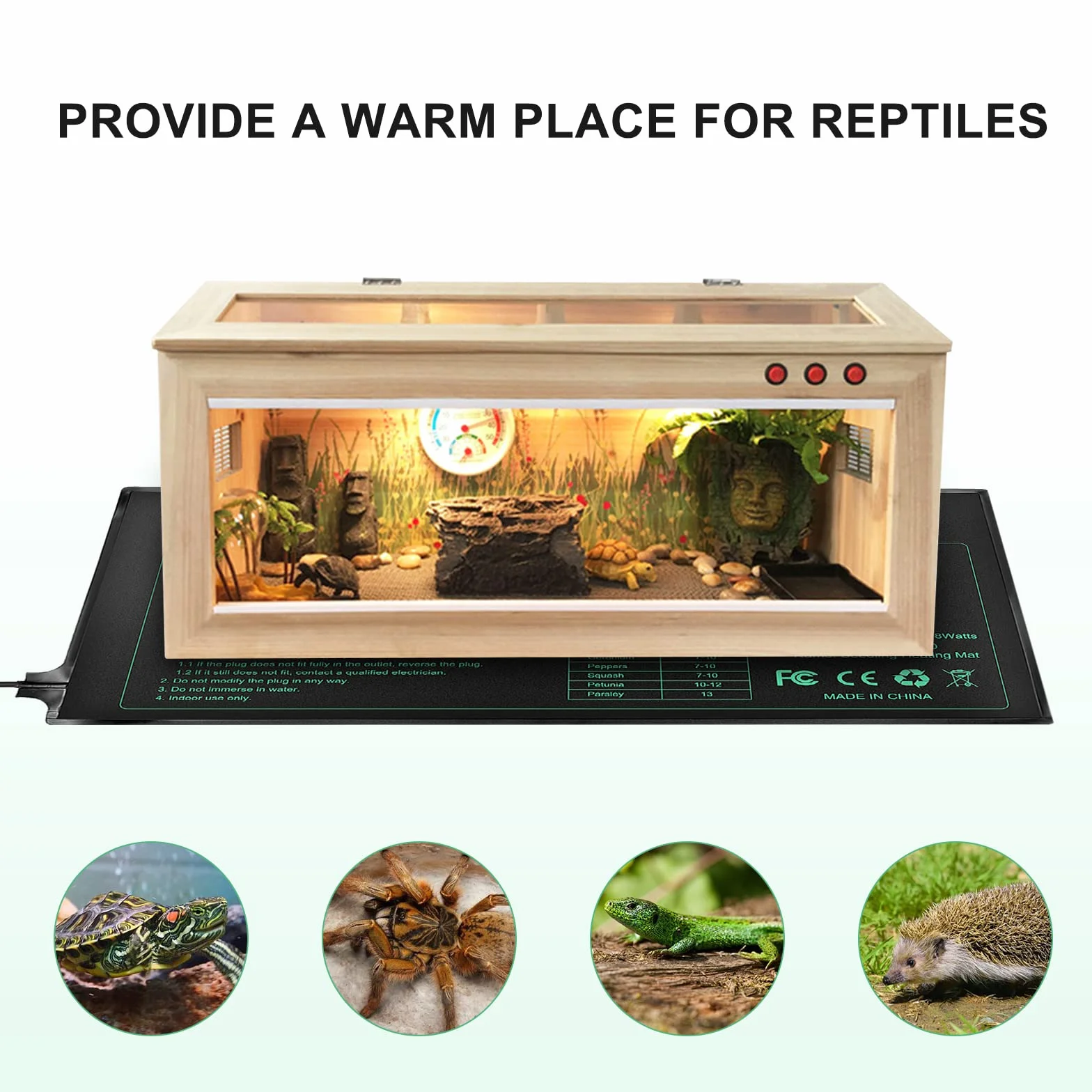 RIOGOO 18Watt Tappeto Piastra Riscaldante per Serra Germinazione,Giardino Idroponica,Rettile Terrario, 24 X 52 cm Certificato CE(2 pacchi)